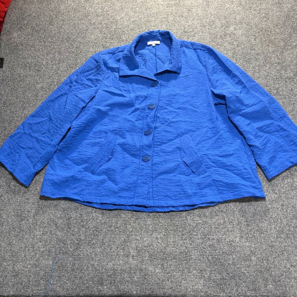 Habitat Clothes to Live In Womens Blue Button Front Shirt Lagenlook XL